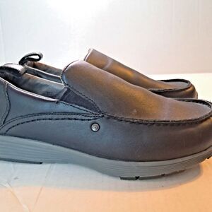 Duluth Trading Company Tower Hill 41206 Black leather Slip-on Men Shoes 9.5